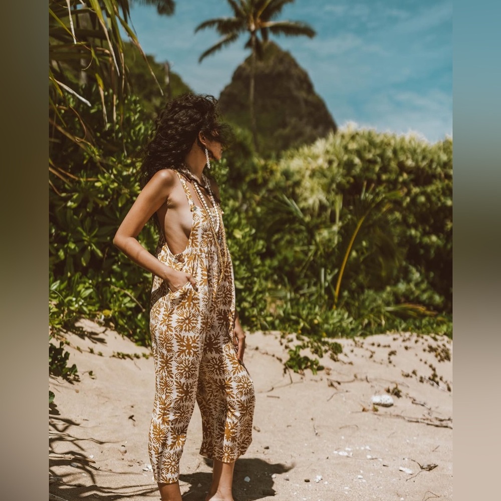 Alohiwai Justine Overalls in Coco and Kulolo